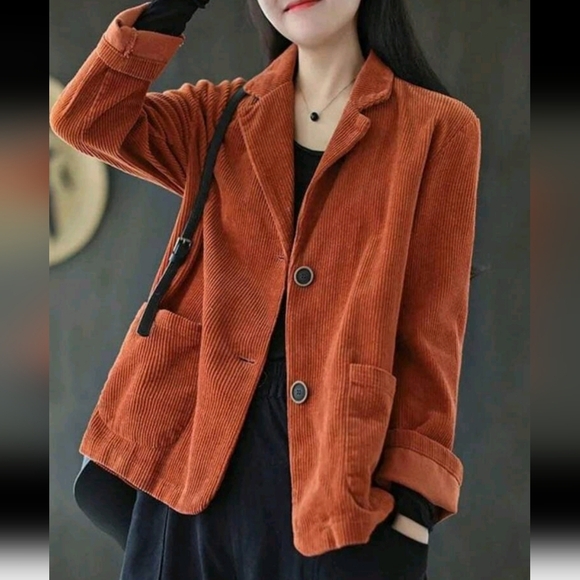Casual Long Sleeve Button Down Blouses Top Fall Lapel Jackets Coat
